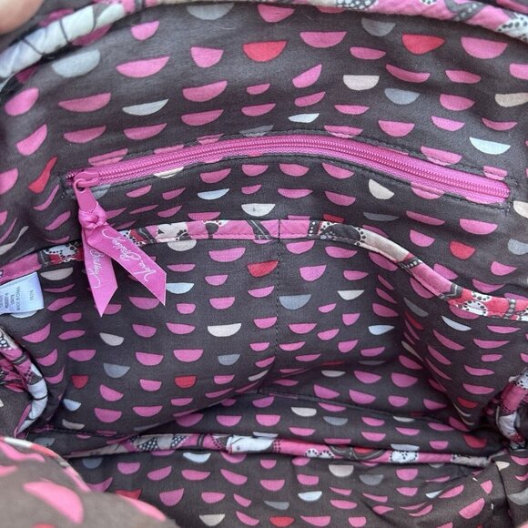 Vera Bradley Tote Shoulder Bag Pink Blush Floral Medium Zipper Closure - Picture 13 of 13